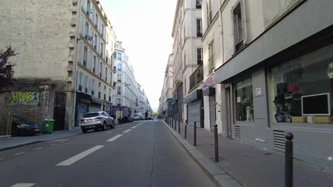 First person POV forward motion driving and bike riding in the streets of Paris Stock Footage 221487909