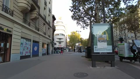 First person POV forward motion driving and bike riding in the streets of Paris Stock Footage 221492131