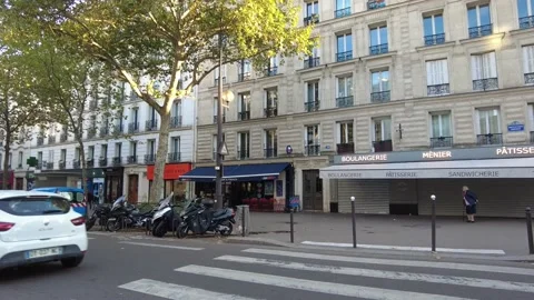 First person POV forward motion driving and bike riding in the streets of Paris Stock Footage 221492321
