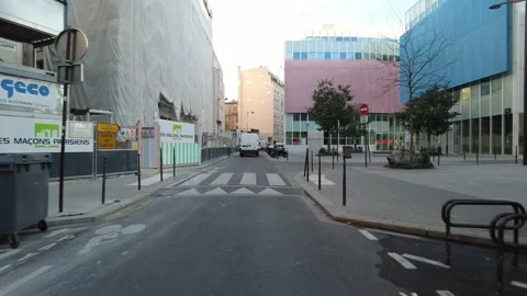 First person POV forward motion driving and bike riding in the streets of Paris Stock Footage 221493331