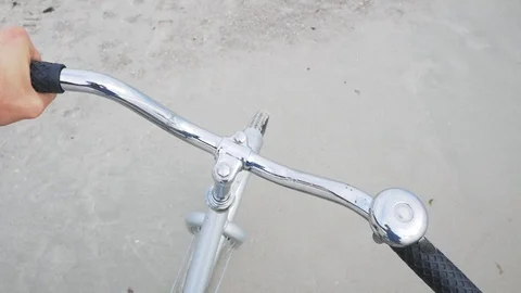 First person view of bicycle bars Stock Footage 98007208