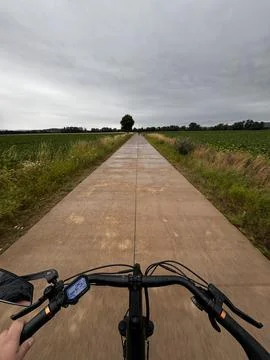 First-person view of a bicycle Stock Photos