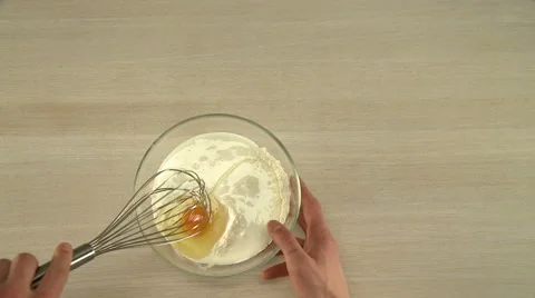 First-person view on chef knead the dough Stock Footage 67514771