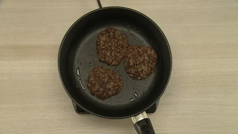 First-person view of chef roasting cutlets Stock-Footage 71789208