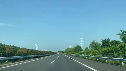First person view of driving on expressway Stock Footage 154833670