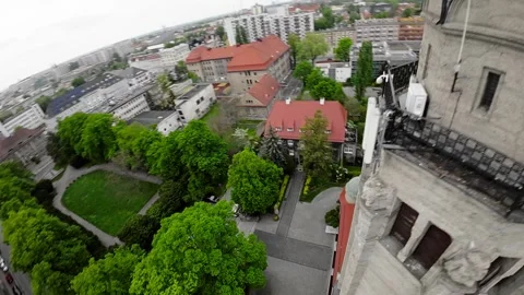 First Person View drone flight over the city of Opole, Poland. Stock Footage 282963786
