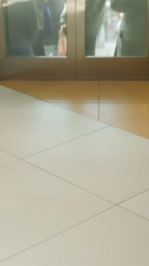 First-Person View of Lower Halves of Various People in an Elevator Stock Footage 316500226