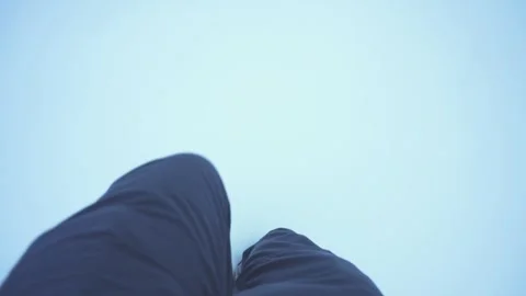 First person view of man walking in deep snow Stock-Footage 328290703