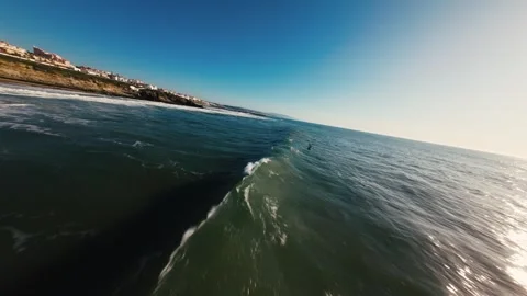 First-person view of ocean waves hitting rocks Stock Footage 339786782