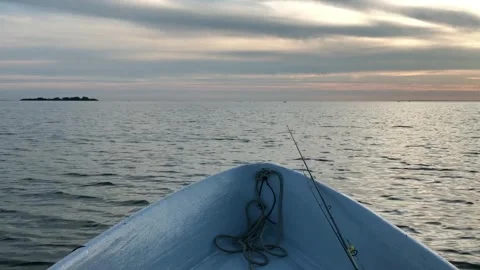 First person view of open sea from boat Stock Footage 296370648