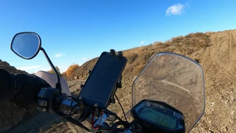 First-person view off-road motorcycle riding Stock Footage 326706325