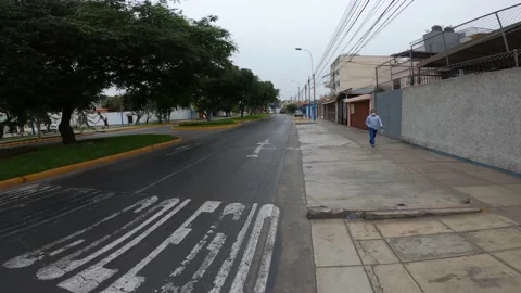 First person view running down Ayacucho avenue, Surco 库存影片 149922155