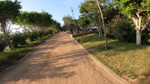 First person view running up a hill uphill on Loma Amarilla 스톡 동영상 150669330