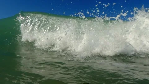 First person view of sea waves crashing on camera slow motion 스톡 동영상 276673266