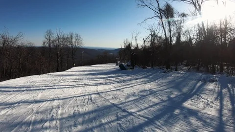 First person view of the ski slopes at Whitetail Resort Stock Footage 124107824