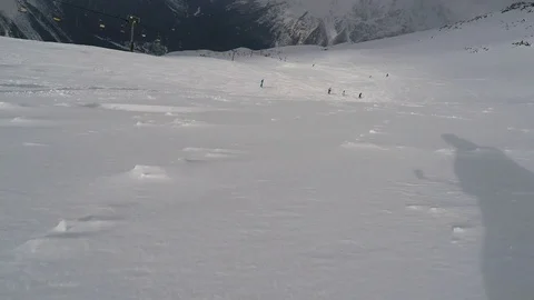 FIRST PERSON VIEW SNOWBOARD Stock Footage 86325152