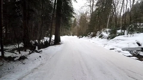 FIRST PERSON VIEW SNOWBOARD Stock Footage 86325473