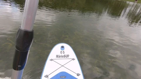 First Person View Stand up Paddle on Sea Weed Stock Footage 117275551