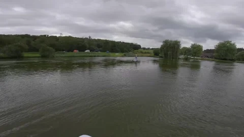First person view supping in a river. Stock Footage 247134579