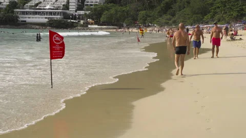First person walk on the beach Stock Footage 181079035