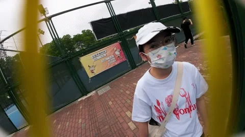 The First Perspective of Playing Tennis Stock Footage 238497473