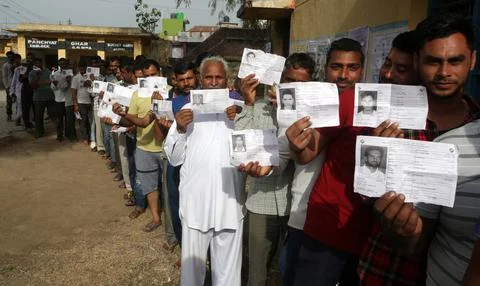 First phase of general elections in Jammu, India - 11 Apr 2019 Stock Photos