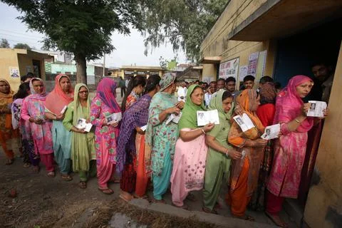 First phase of general elections in Jammu, India - 11 Apr 2019 Stock Photos