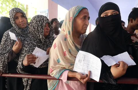 First phase of general elections in Uttar Pradesh, Dadri, India - 11 Apr 2019 Stock Photos