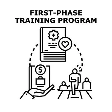 First phase training program developing new professional skills Stock Illustration