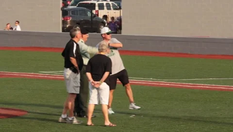 First Pitch of Game (HD) Stock Footage 7732497