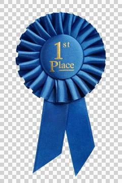 First place award, rosette with transparent background Stock Illustration