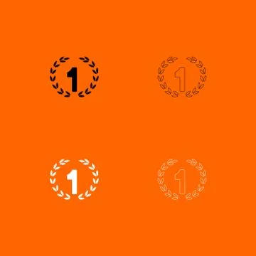 First place  black and white set icon . Stock Illustration