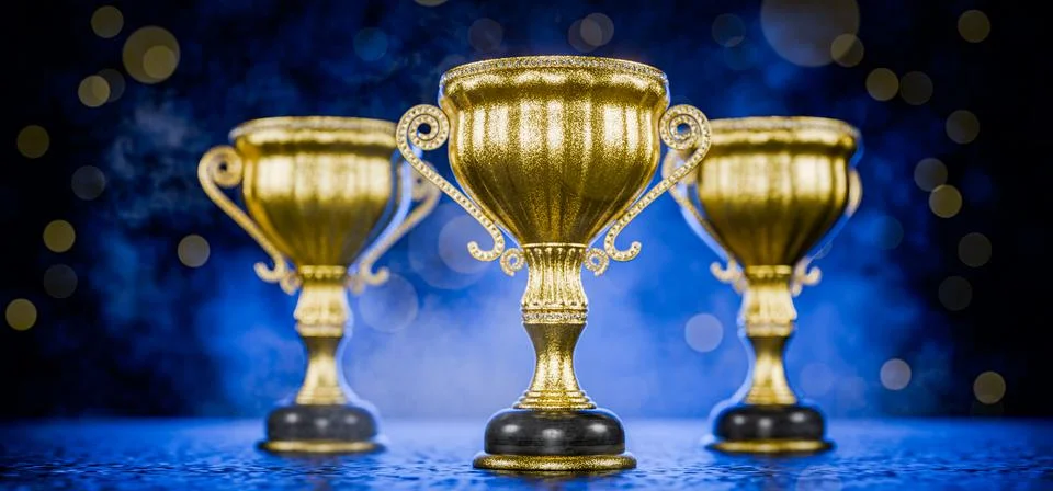 First place in a computer game. Victory. Goal achievement concept. Award for Stock Illustration