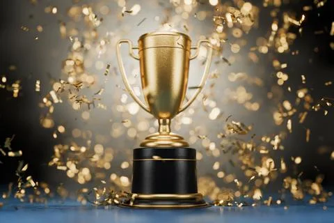 First place in a computer game. Winner's Cup. Achievements. Victory. Goal a.. Stock Illustration
