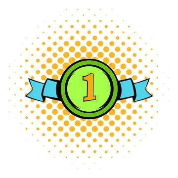 First place icon, comics style Stock Illustration