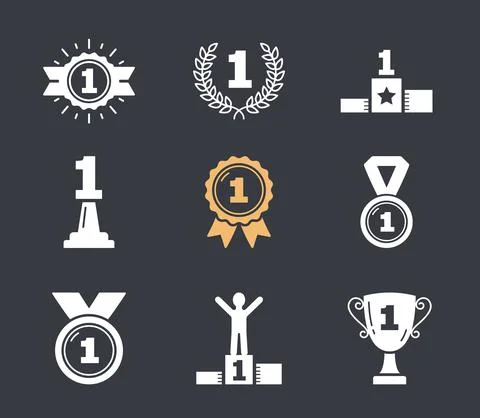 First Place Icons Stock Illustration