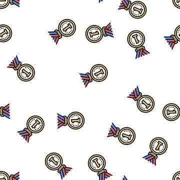 First place medal vector seamless pattern 스톡 일러스트