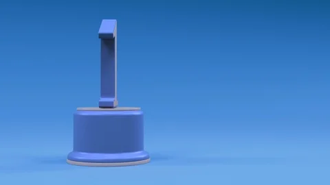 First place number animation from center to left side cold look Video stock 100744787