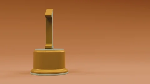 First place number animation from center to left side warm look Stock Footage 100745205