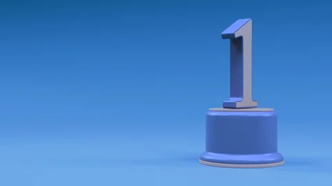 First place number loop animation from center to right side cold look Video stock 100744785