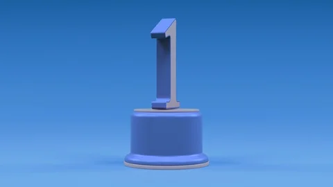 First place number loop animation from center cold look Video stock 100744806