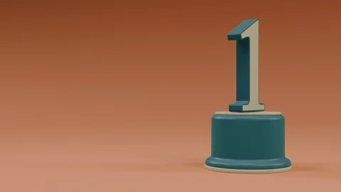 First place number loop animation from center to right side retro look Stock Footage 100744914