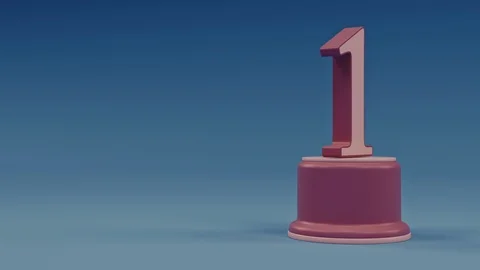First place number loop animation from center to right side Stock Footage 100745050