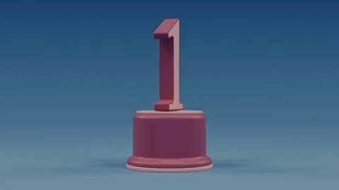 First place number loop animation from center Stock Footage 100745074