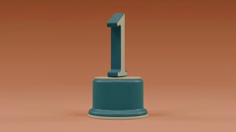 First place number loop retro look Stock Footage 100744965