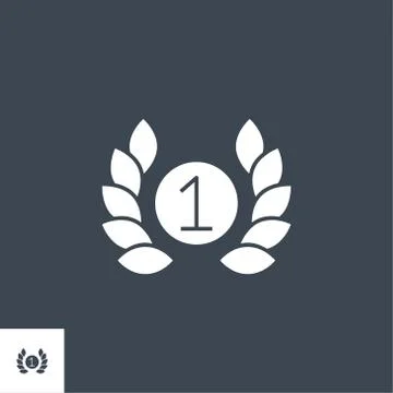 First Place related vector glyph icon. Stock Illustration