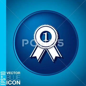 First place ribbon rosette icon. victory icon Stock Illustration