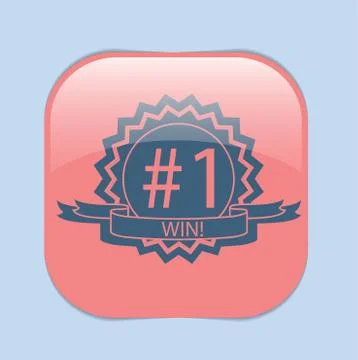 First place ribbon rosette icon. victory icon Illustrazione stock
