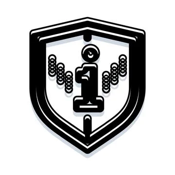 First place shield achieving data security protection Illustrazione stock