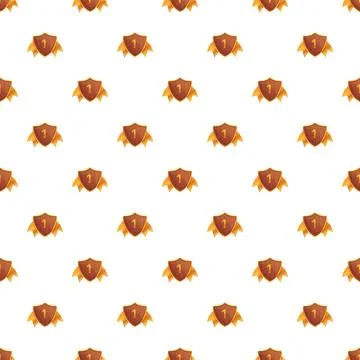 First place shield badges repeating pattern background Stock Illustration